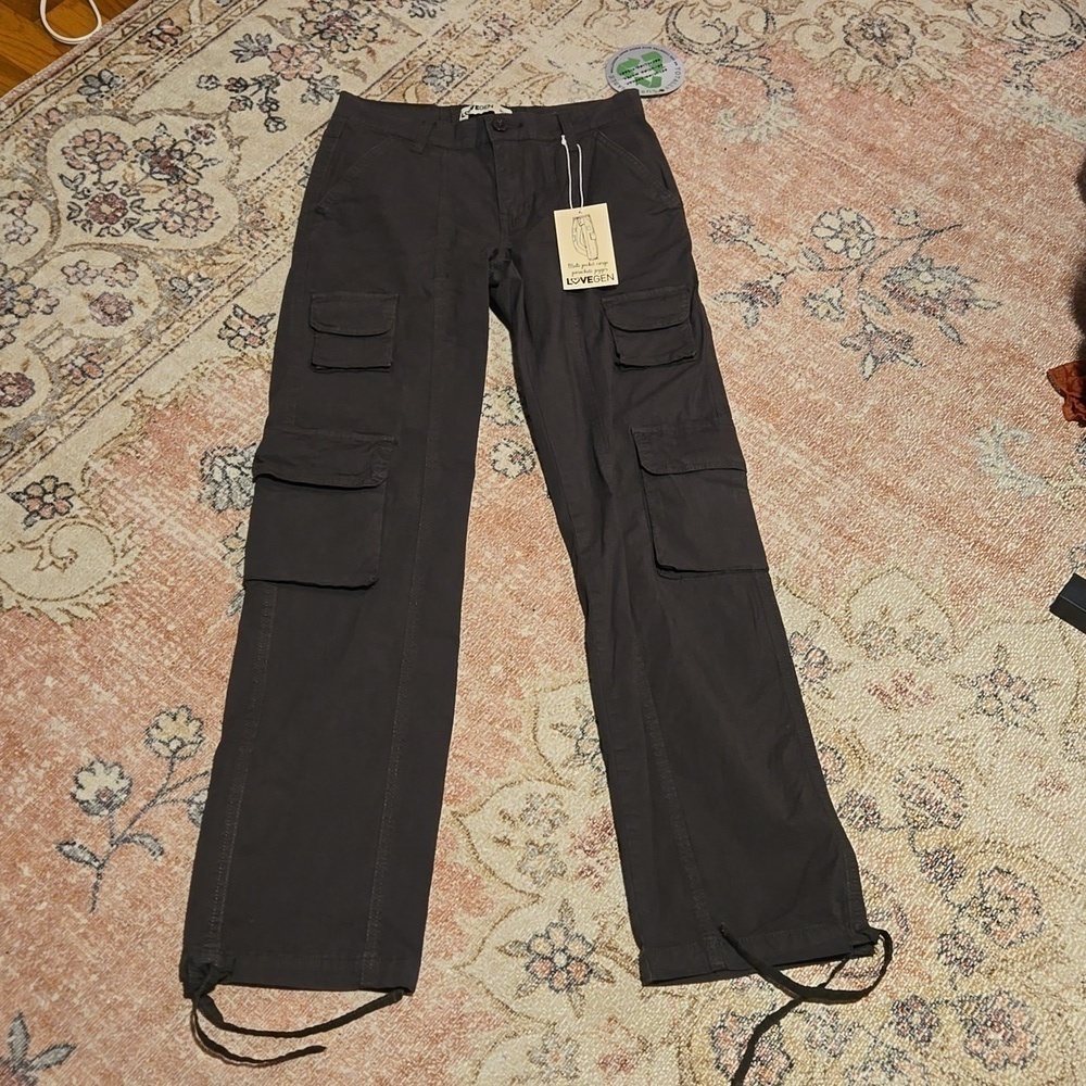 Lovegen Dark Gray Multi-Pocket Cargo Parachute Jogger Size 3